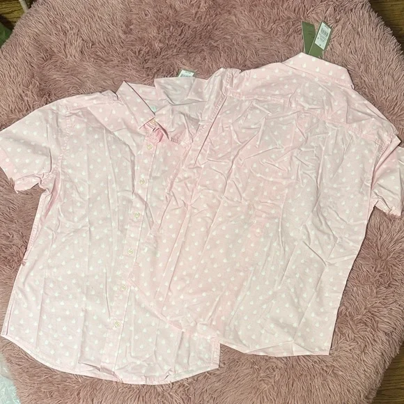 TWO - Goodfellow & Co Pink Poplin Slim Fit Short Sleeve Button Down Shirts - Picture 8 of 8